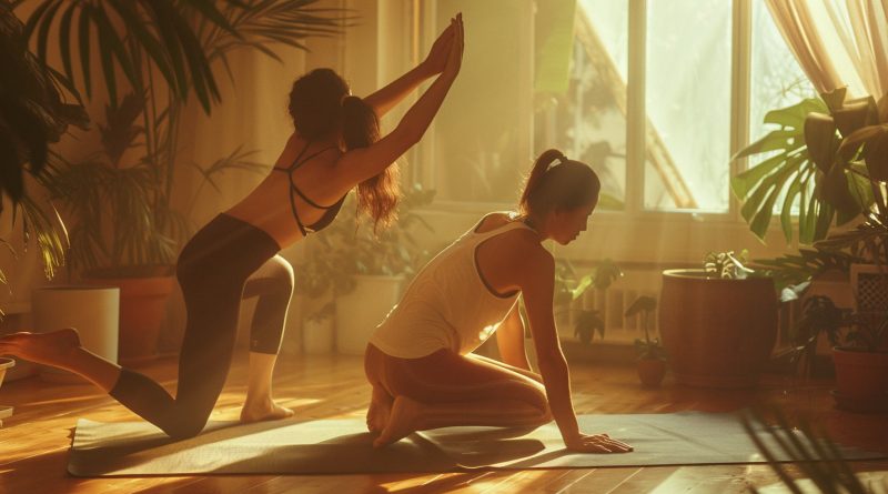 due donne fanno yoga